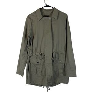 Sanctuary Gray Cotton Blend Casual Classic Full Zip Parka Jacket Women Sz M